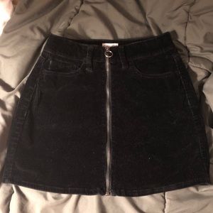 Black Corduroy Mini Skirt